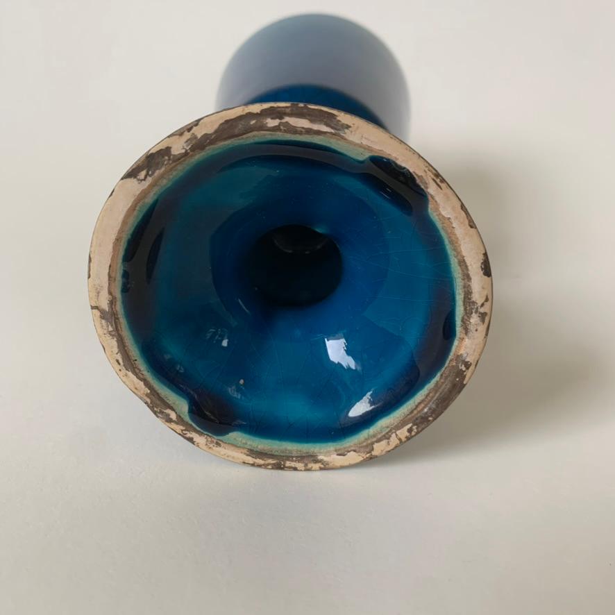 Vase en céramique bleu Chambost vers 1970, France. en vente 3