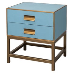Chambray Blue Modern End Table