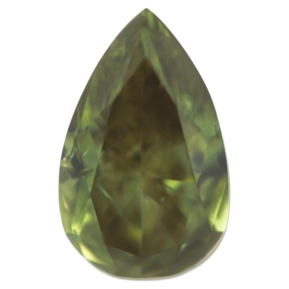 Chameleon Diamond 0.23ct Natural Loose Fancy Green Color Diamond GIA Pear Shape