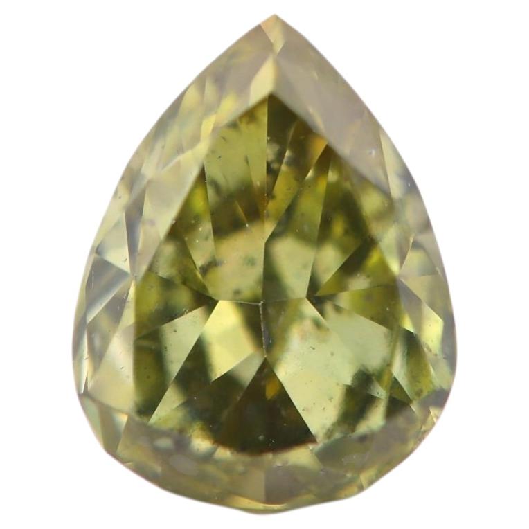Chameleon Diamond 0.27ct Natural Loose Fancy Green Color Diamond GIA Pear Shape