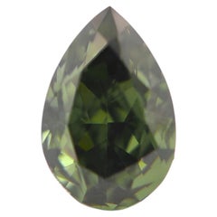 Chameleon Diamond 0.28ct Natural Loose Fancy Green Color Diamond GIA Pear