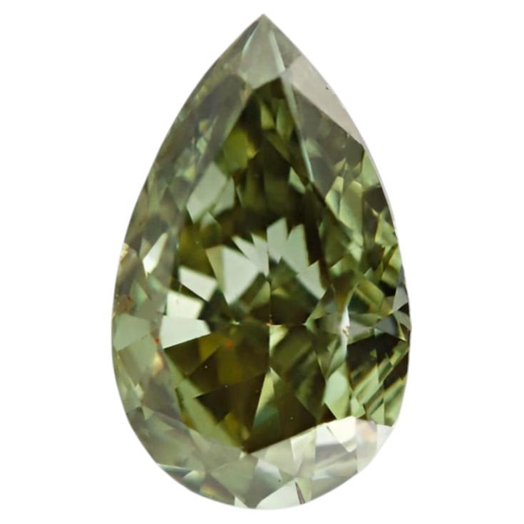 Chameleon Diamond - 0.30ct Natural Loose Fancy Gray Yellow Green Pear GIA SI1