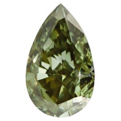 Chameleon Diamond - 0.30ct Natural Loose Fancy Gray Yellow Green Pear GIA SI1