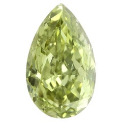 Diamant « Chameleon » de 0,34 ct, diamant naturel non serti, couleur vert fantaisie, certifié GIA, taille poire