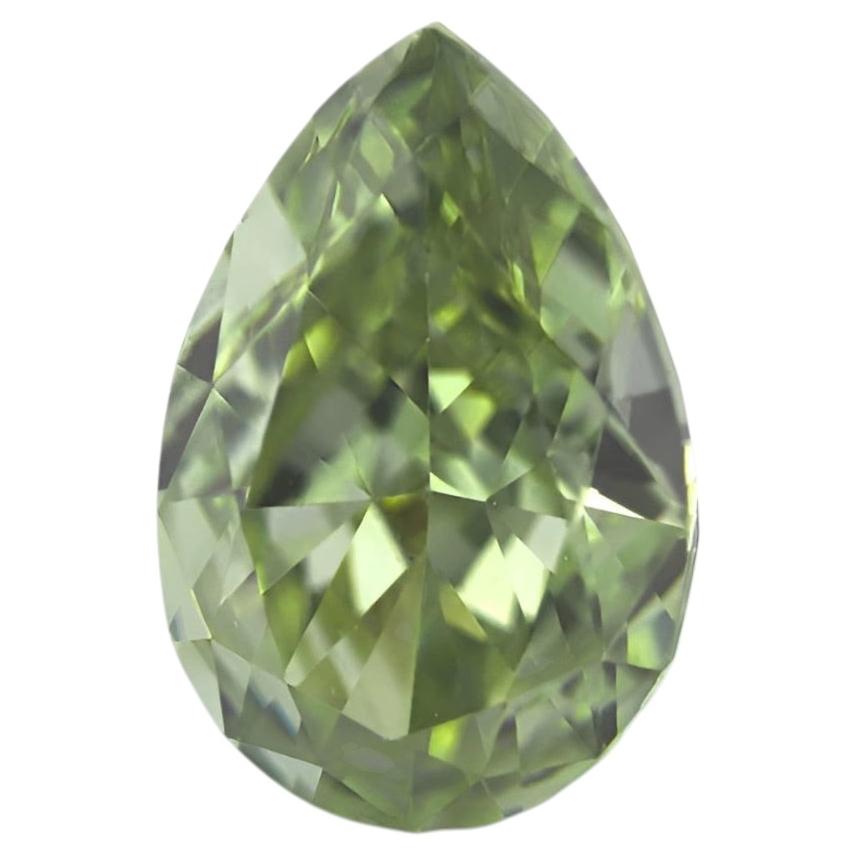 Chameleon Diamond - 0.50ct Natural Loose Fancy Gray Yellow Green Pear GIA VS2 For Sale