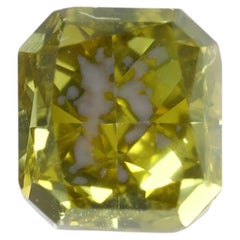 Diamant « Chameleon » - 0,58 ct, diamant naturel non serti, vert clair fantaisie, certifié GIA, taille radiant, SI2