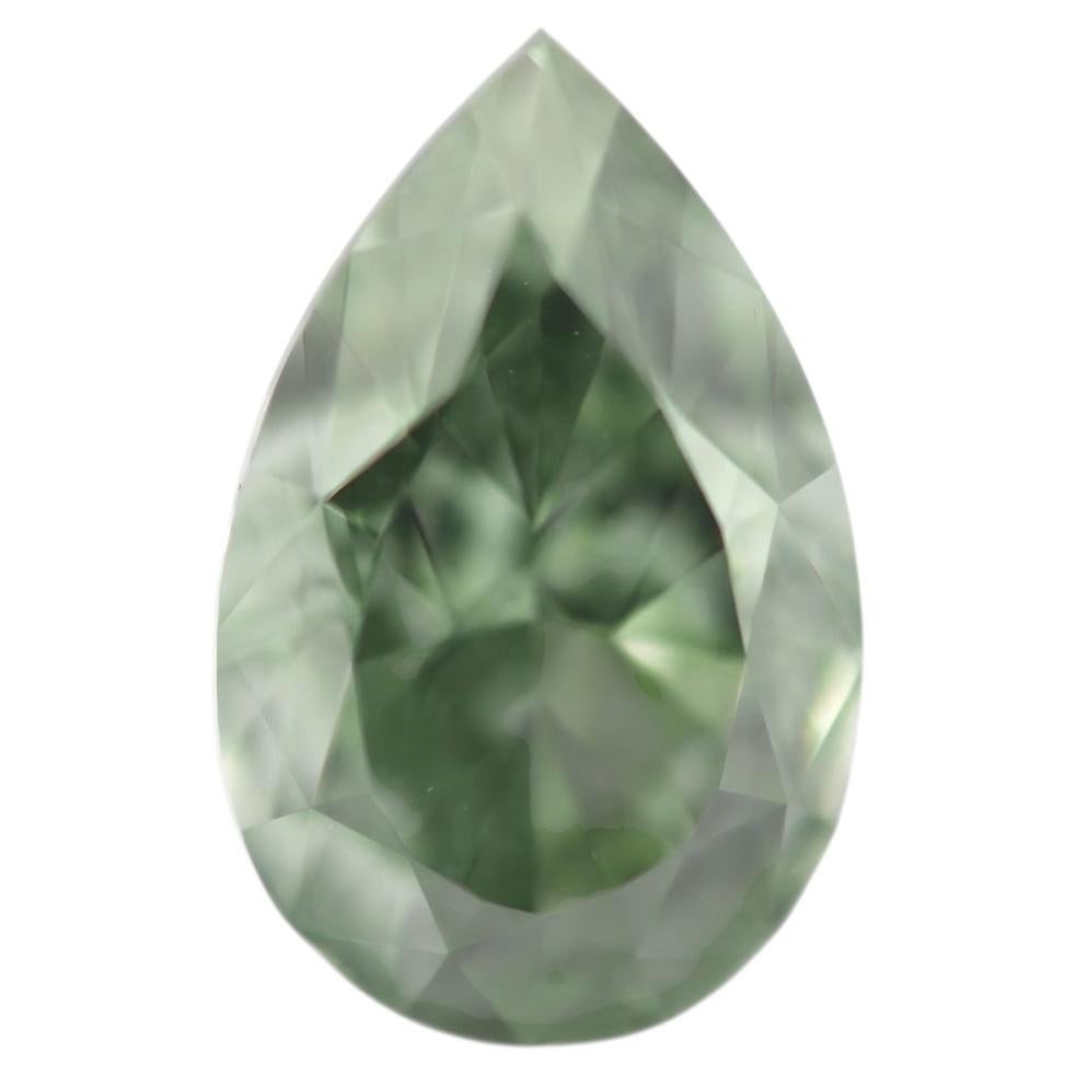 Chameleon Diamond - 0.71ct Natural Loose Fancy Green Chamelon Color GIA Pear VS1