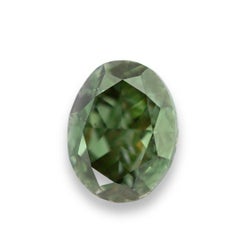 Chameleon Diamond - 1.00ct Natural Loose Fancy Dark Gray Green Oval GIA SI2