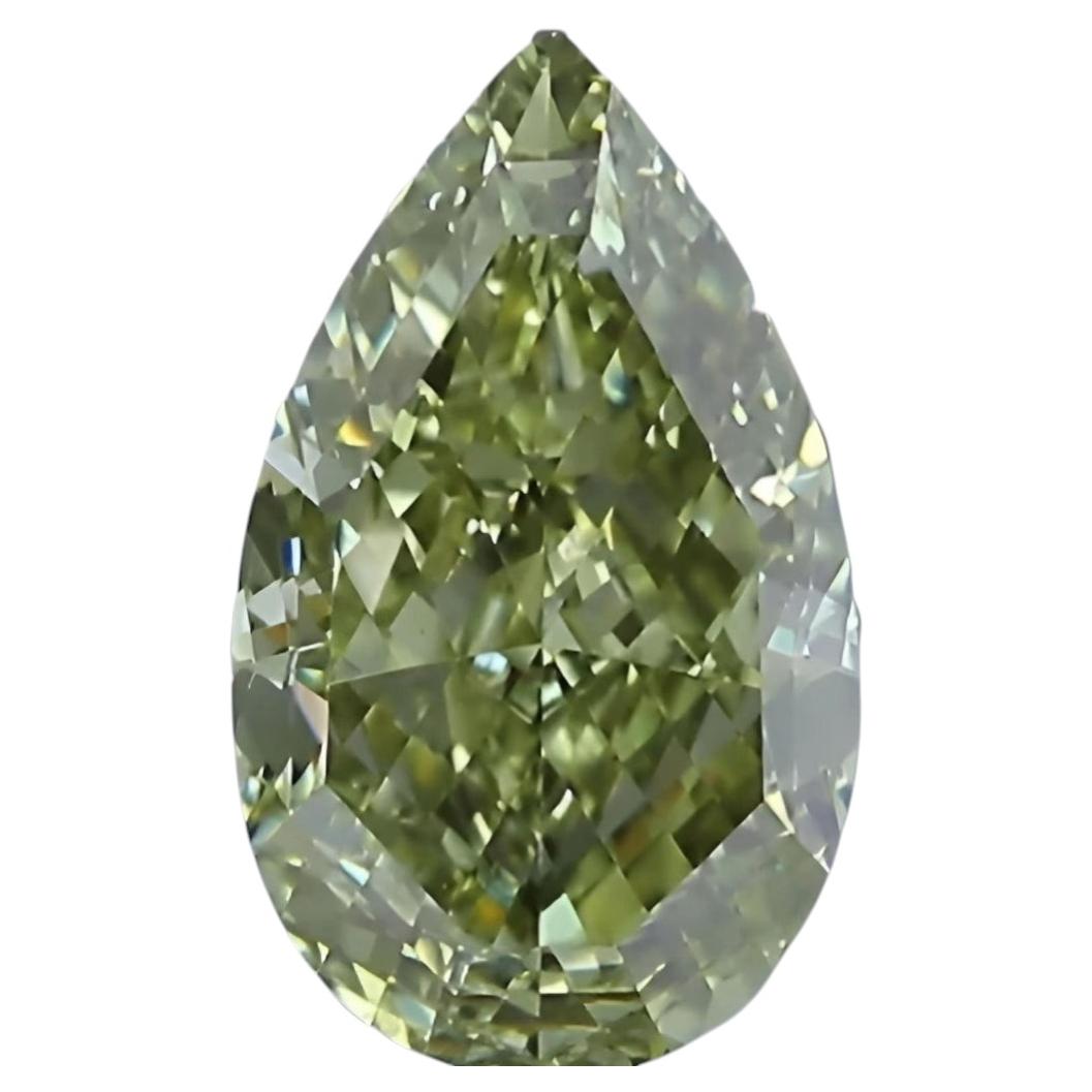 Chameleon Diamond - 1.00ct Natural Loose Fancy Gray Yellow Green Pear GIA VS2