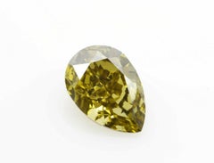 Chameleon Diamond 1.00ct Natural Loose Fancy Green Yellow Color Diamond GIA Pear