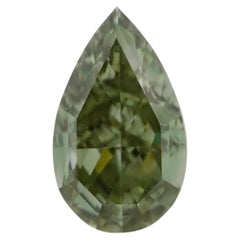 Chameleon Diamond - 1.01ct Natural Loose Fancy Gray Green Yellow Pear GIA SI2