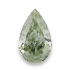 Chameleon-Diamant, 1,01 ct, naturbelassen, lose, Farbe „Fancy Yellow-Green“, Birnenform, GIA SI2