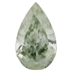 Chameleon-Diamant, 1,01 ct, naturbelassen, lose, Farbe „Fancy Yellow-Green“, Birnenform, GIA SI2
