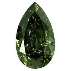 Chameleon Diamond 2.04ct Natural Loose Fancy Green Color Diamond GIA Pear Shape