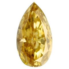 Diamant « Chameleon » de 2,05 carats, diamant naturel non serti, couleur « Fancy Yellow », certifié GIA, taille en poire