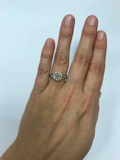 "Chameleon" Diamond GIA 1.41 Carat Cushion with Pink Diamonds Platinum Ring