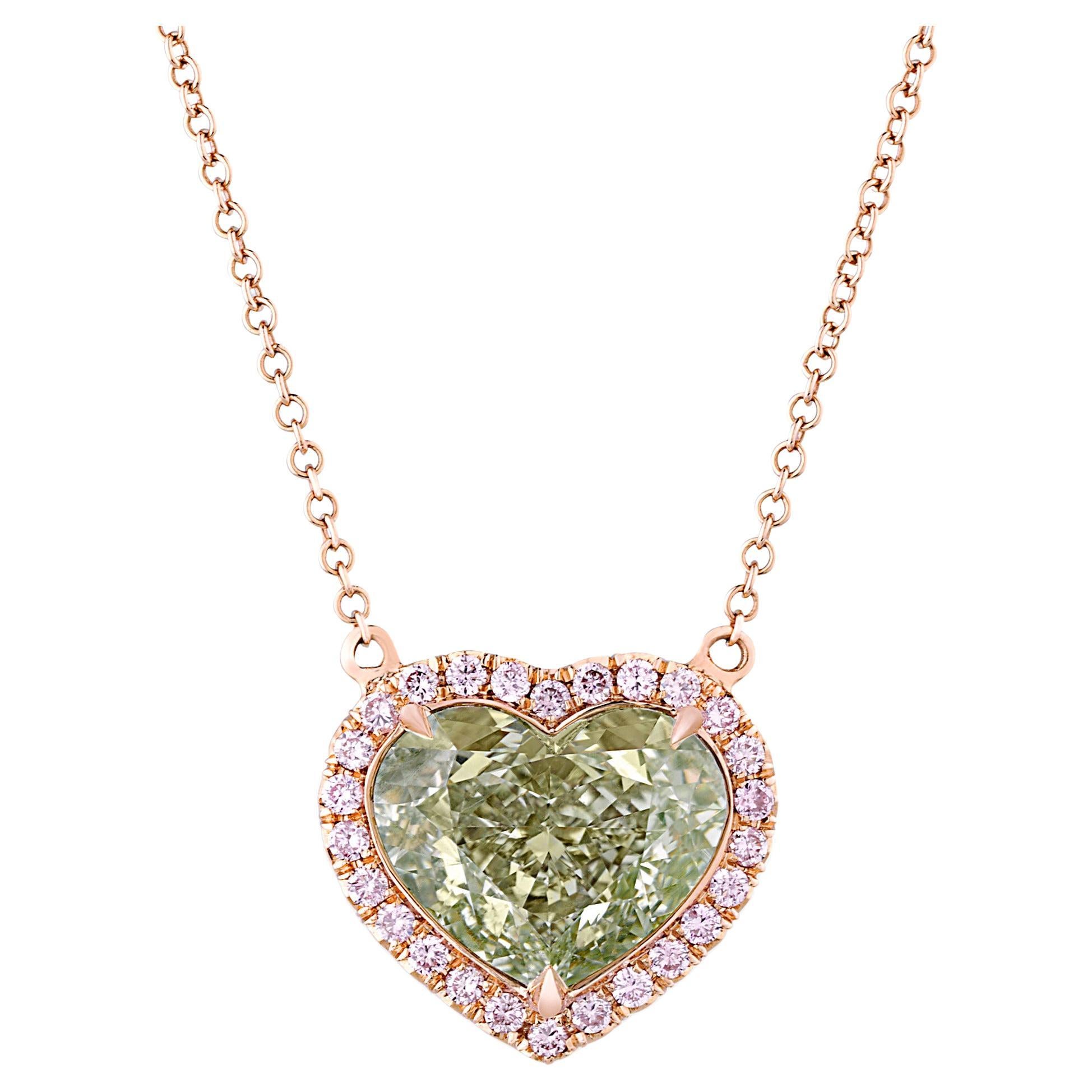 Chameleon Diamond Necklace, 4.41 Carats For Sale