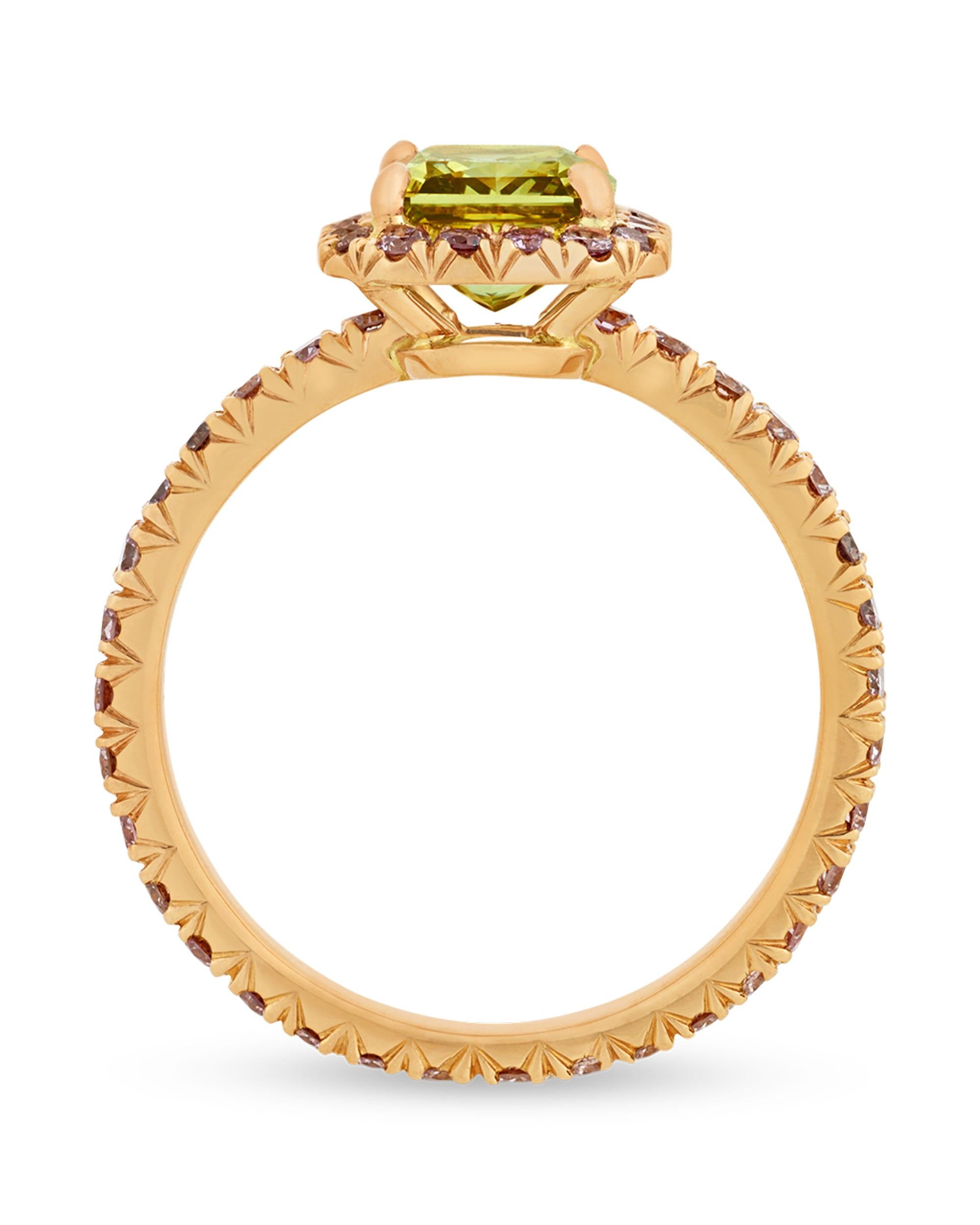 Modern Chameleon Diamond Ring, 1.29 Carats For Sale