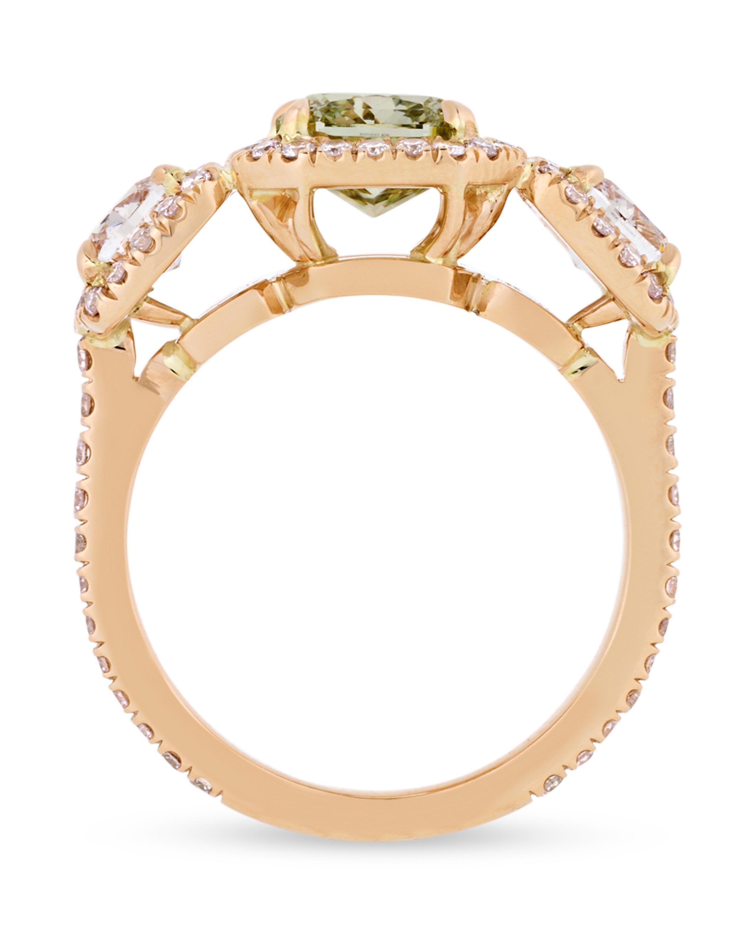 Modern Chameleon Diamond Ring, 1.73 Carats For Sale