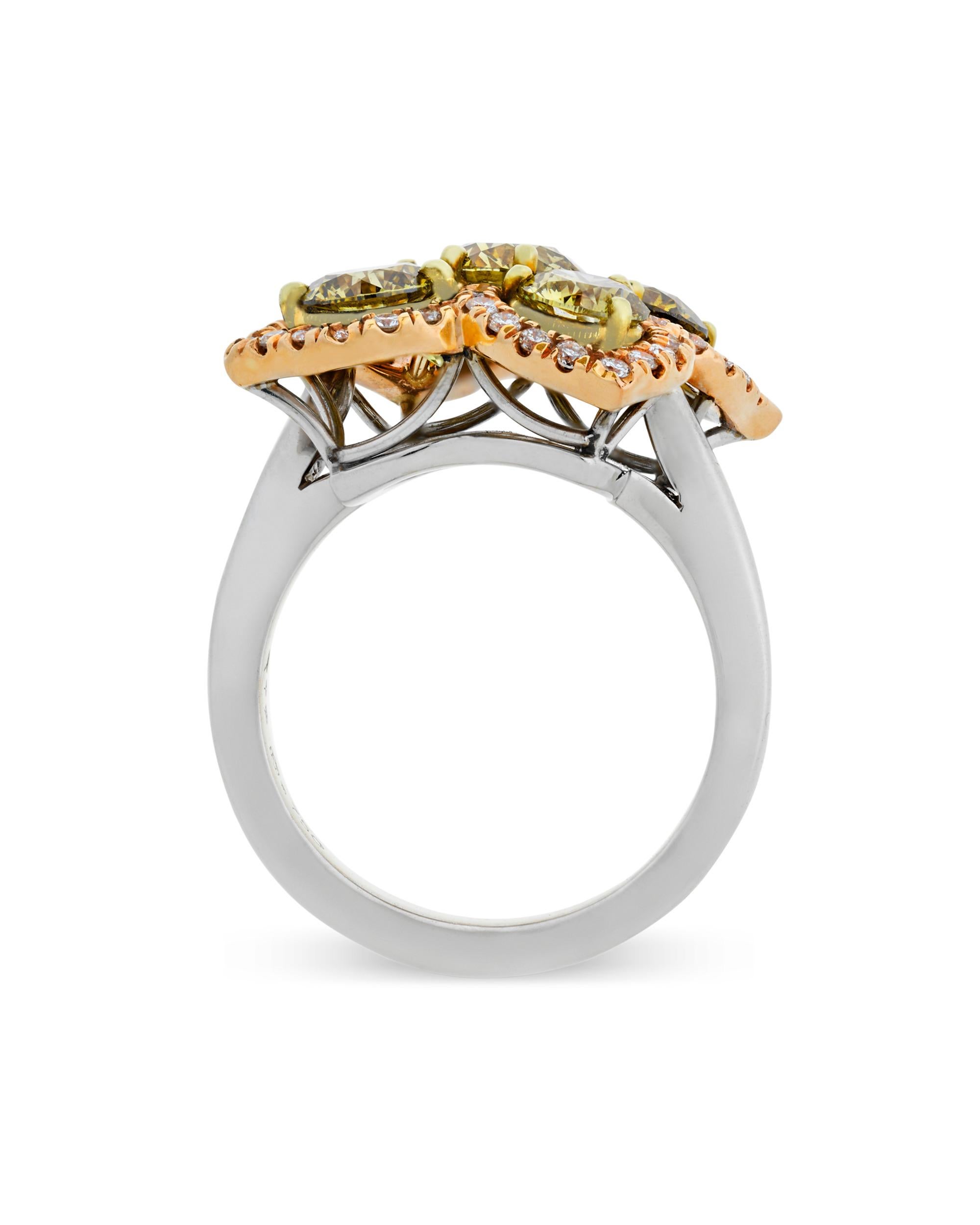 Modern Chameleon Diamond Ring, 2.67 Carat
