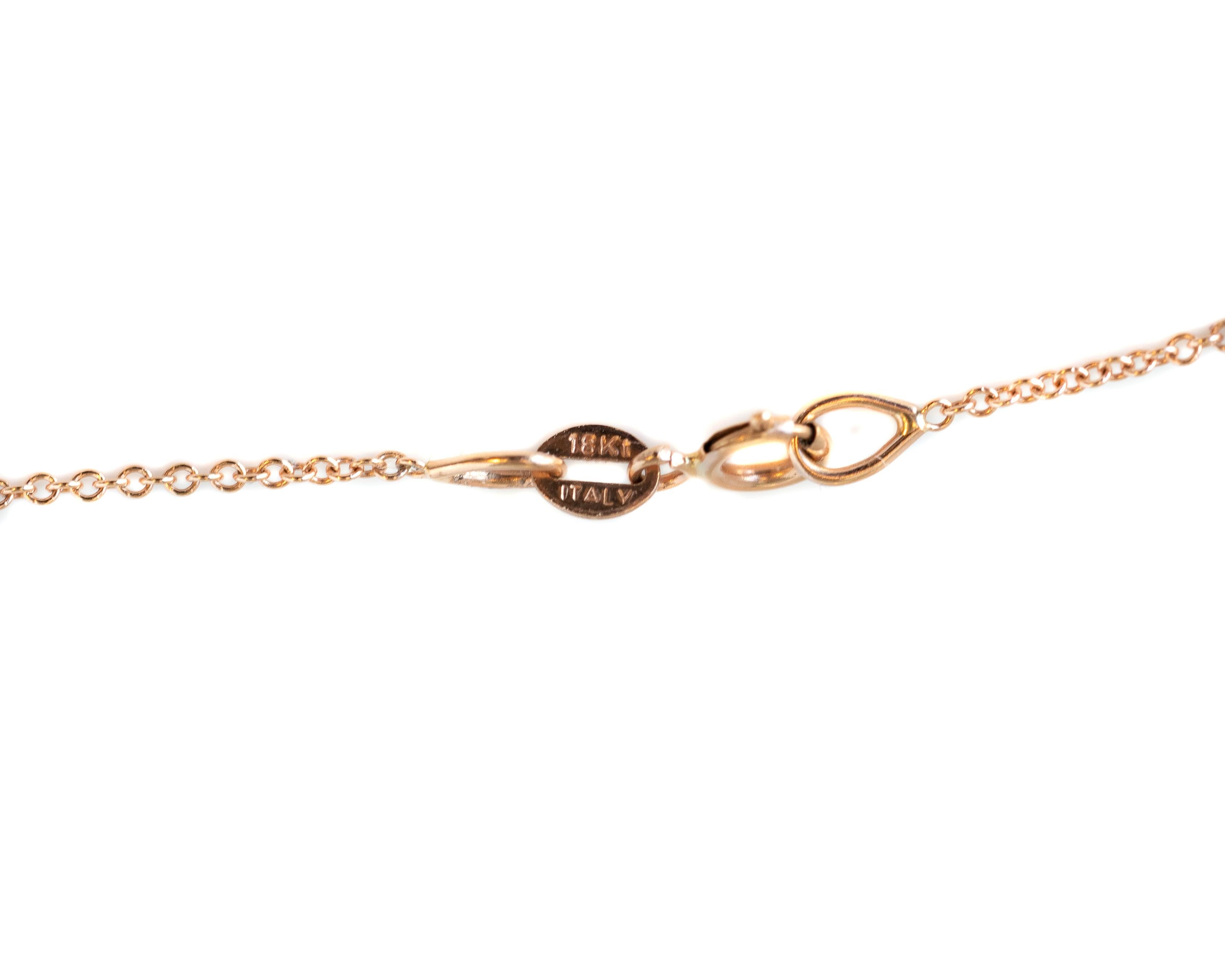 Victorian Diamond Chameleon Necklace in 18 Karat Rose Gold For Sale