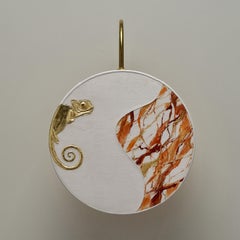 Chameleon Pattern Sconce Lamps Handmade Painting Velvet and Brass Natural