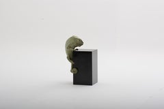 Chameleon Sculpture in Cast Bronze in Verdigris Finish by Elan Atelier