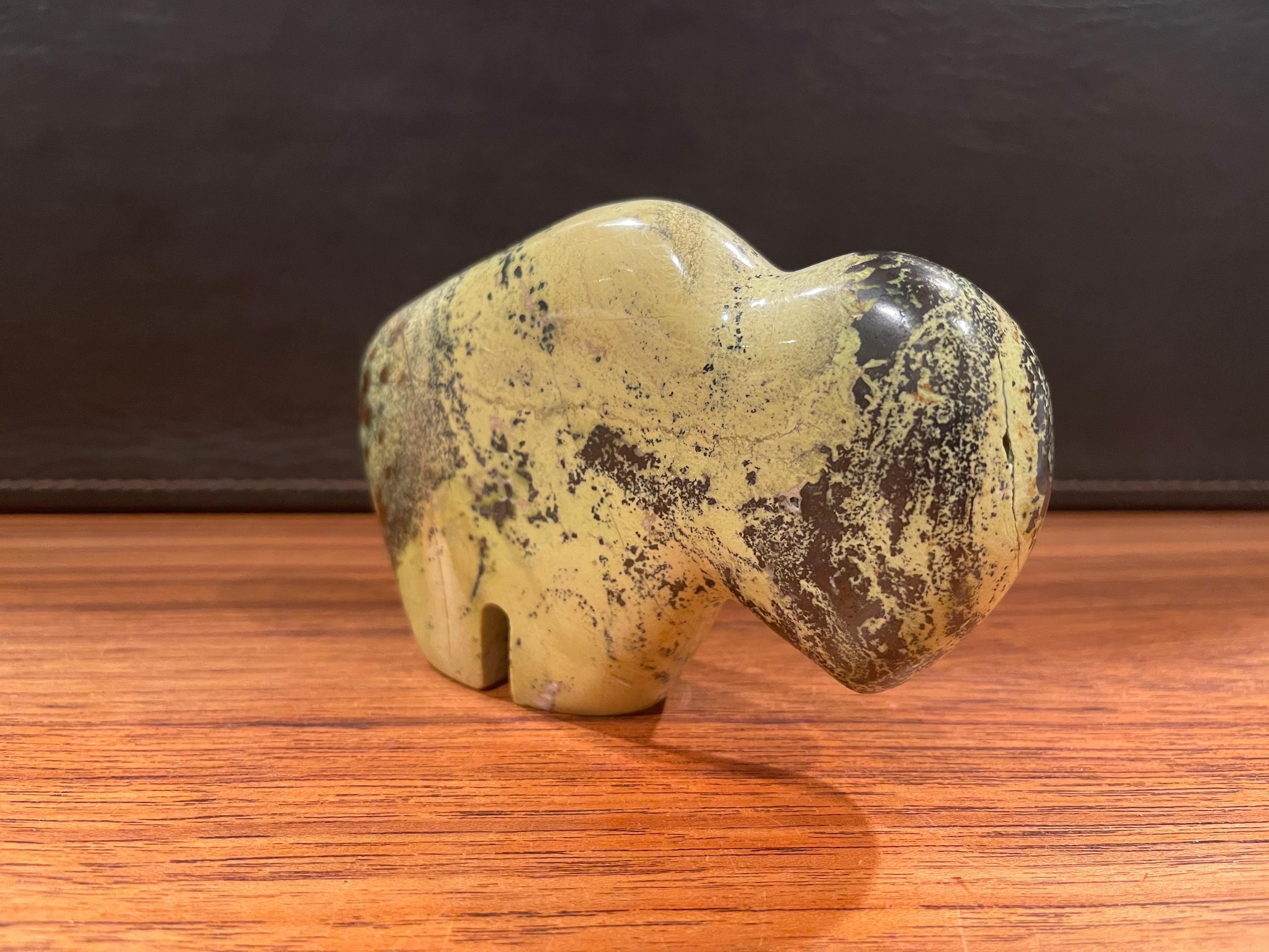 Chamelon Marble Buffalo Sculpture / Paperweight In Good Condition For Sale In San Diego, CA