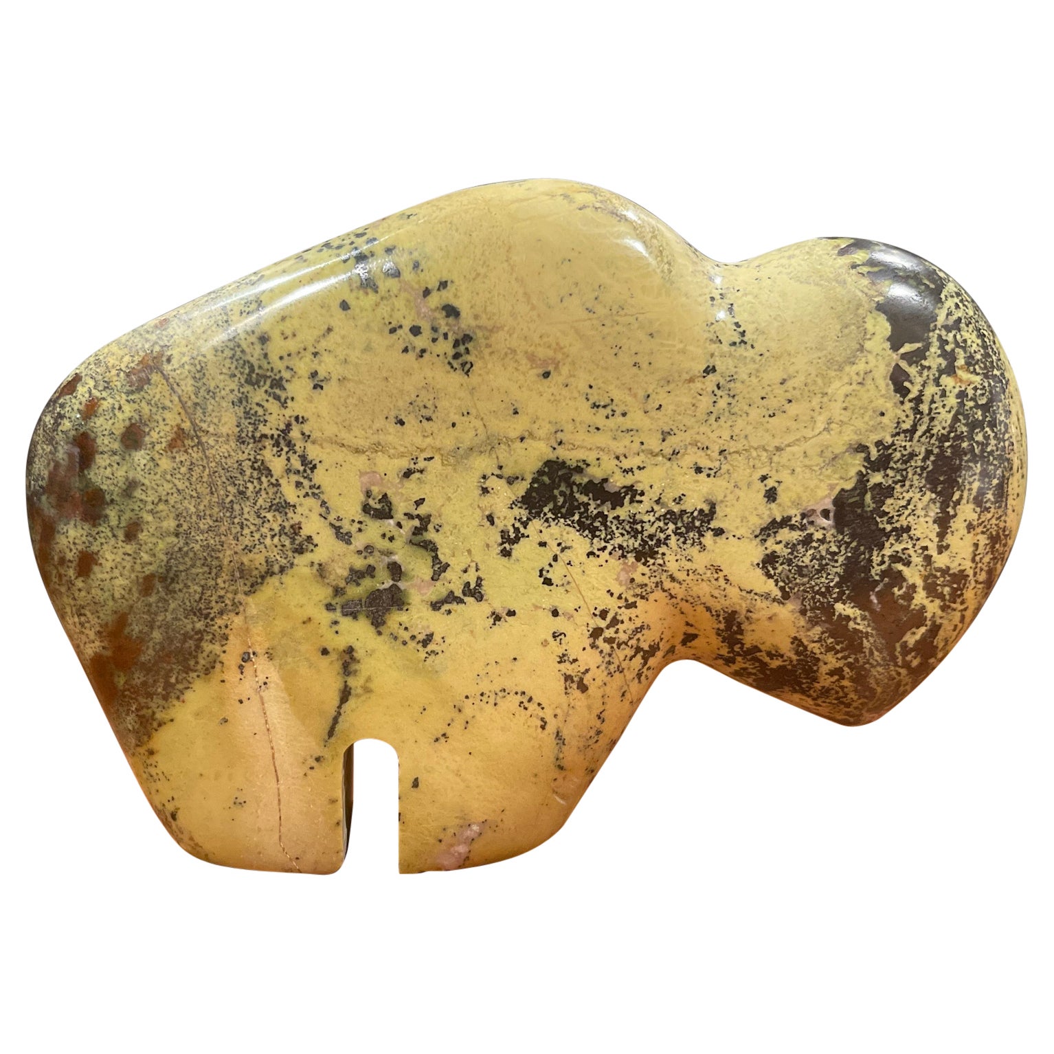 Chamelon Marble Buffalo Sculpture / Paperweight For Sale