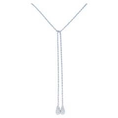 Chamilia Bolo Tie Necklace, Sterling Silver Crystal Drops 1211-1023