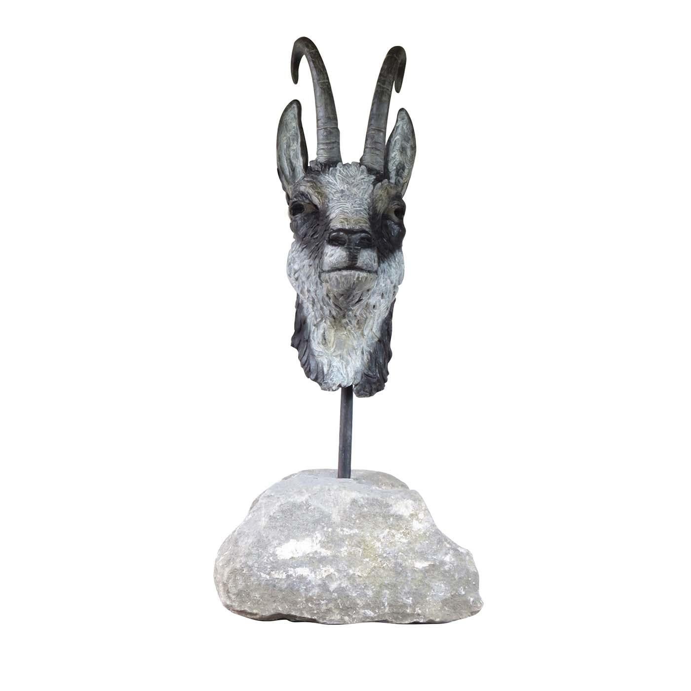 Modern Chamois Head Sculpture by Vincenzo Romanelli