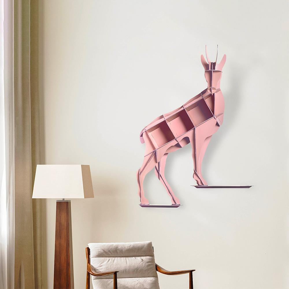 Discover Horace, an agile wall-mounted piece of furniture that evokes the unexpected intrusion of nature into unconventional spaces. Inspired by the agility of the chamois, this acrobatic furniture piece presides over the space, thereby restoring