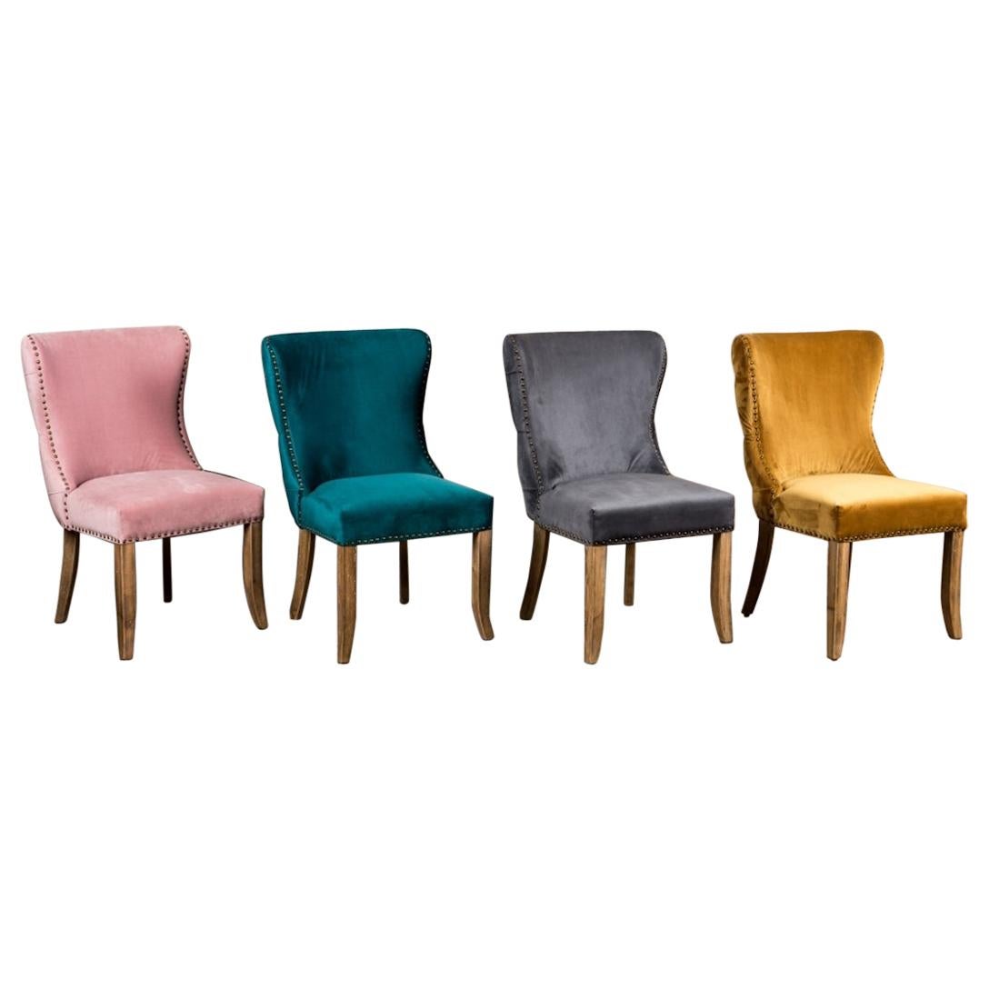 Chamonix Velvet Side Chair Range, 20th Century For Sale