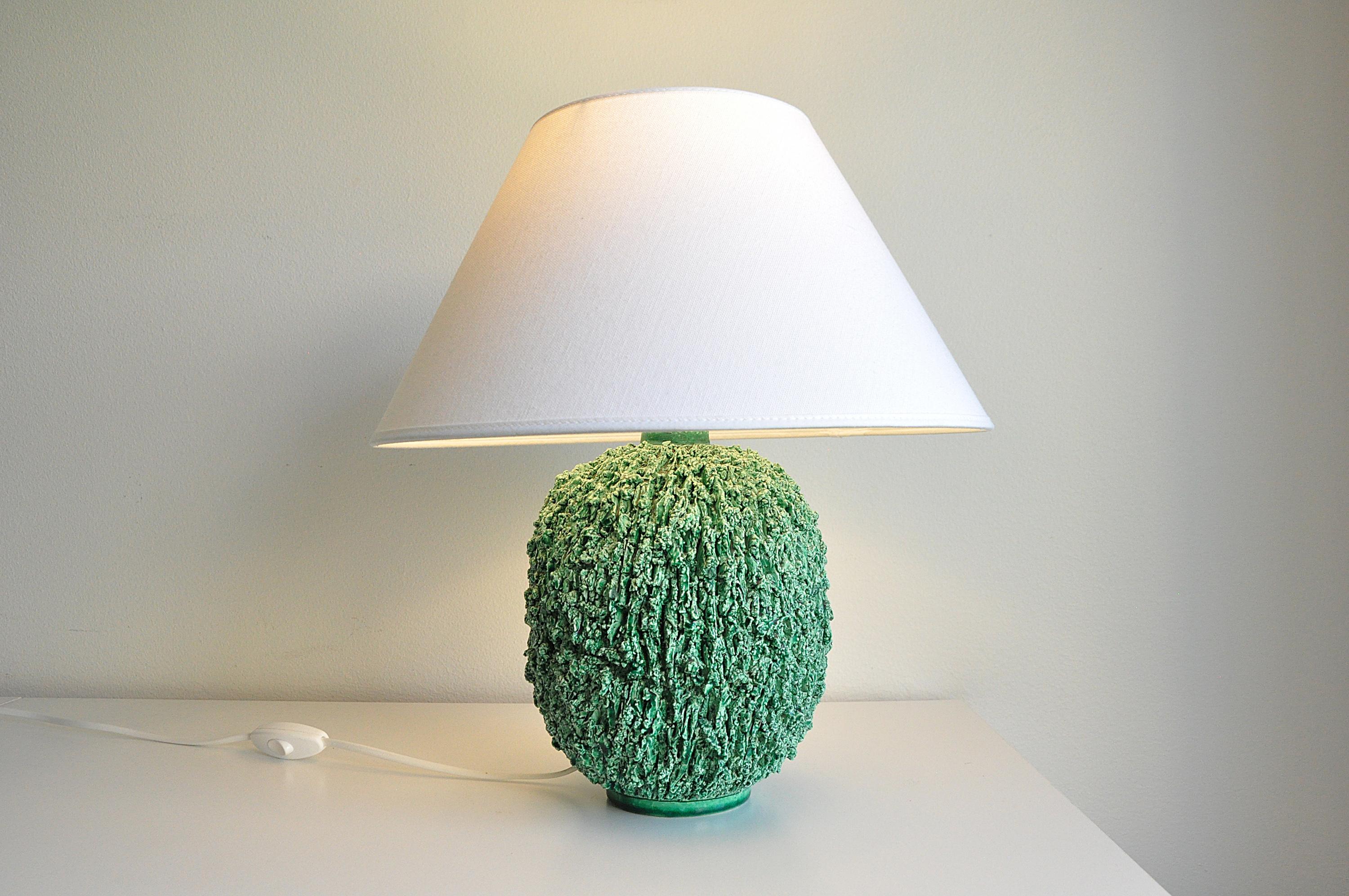 Swedish Chamotte Table Lamp by Gunnar Nylund for Rörstrand, 1940s For Sale