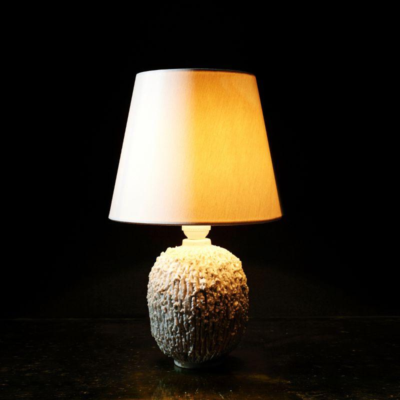 European Chamotte Table Lamp in Ceramic by Gunnar Nylund For Sale