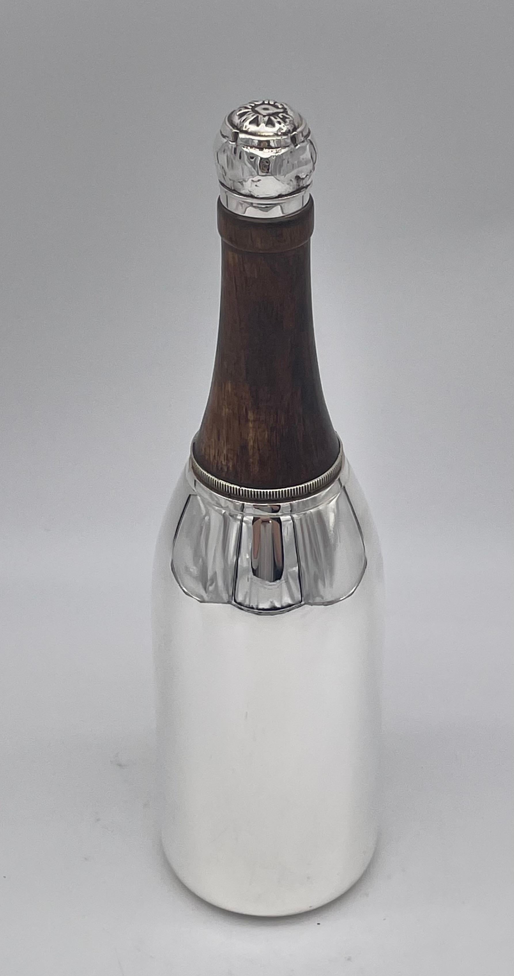 champagne in silver bottle