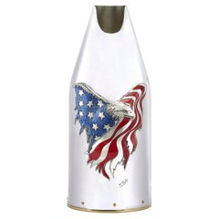 Champagne Bottle Cover, American Eagle, High End Gift Idea, Pure Silver, Italy