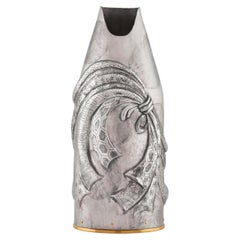 Champagnerflaschenbezug, luxuriöses Geschenk,  Asian Lady Massiv Reines Italienisches Silber