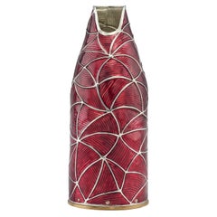 Funda para botella de champán, regalo de lujo, rubí, plata pura maciza, Italia, 2021