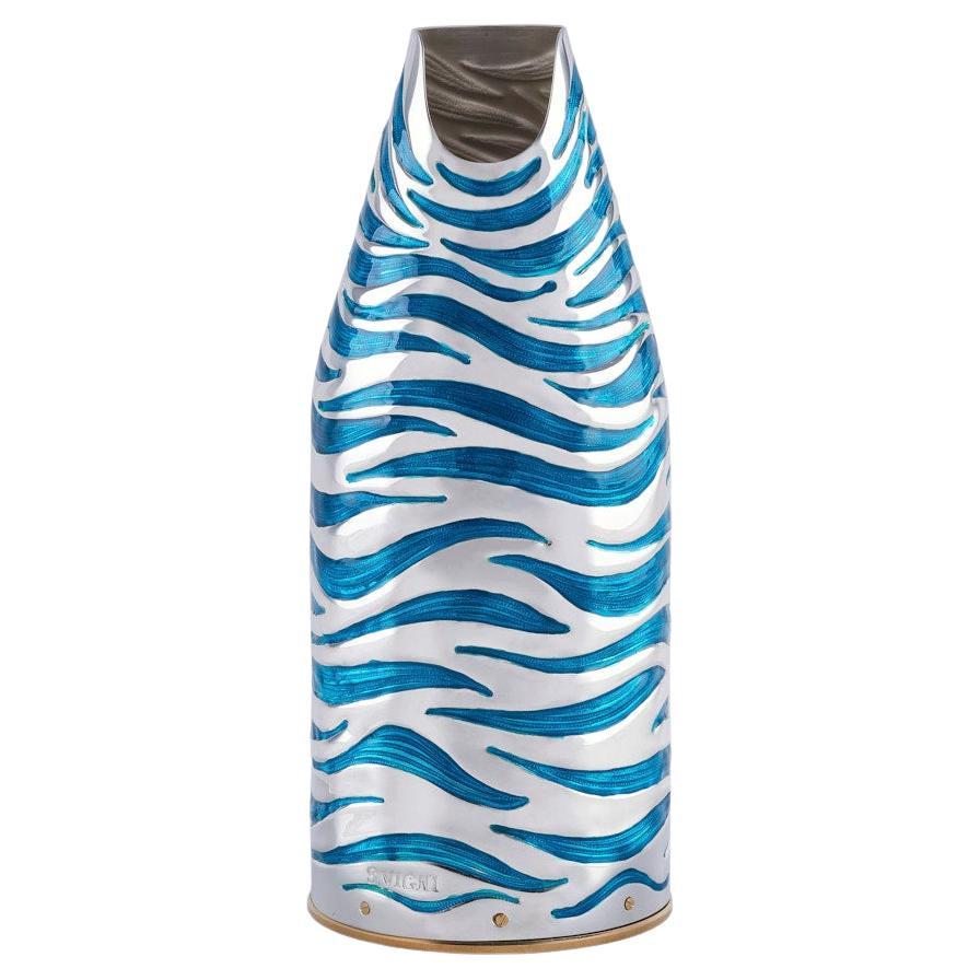 Champagne Bottle Cover, Marea, High End Gift, Pure Silver, Hand Made, Italy 2024 in vendita