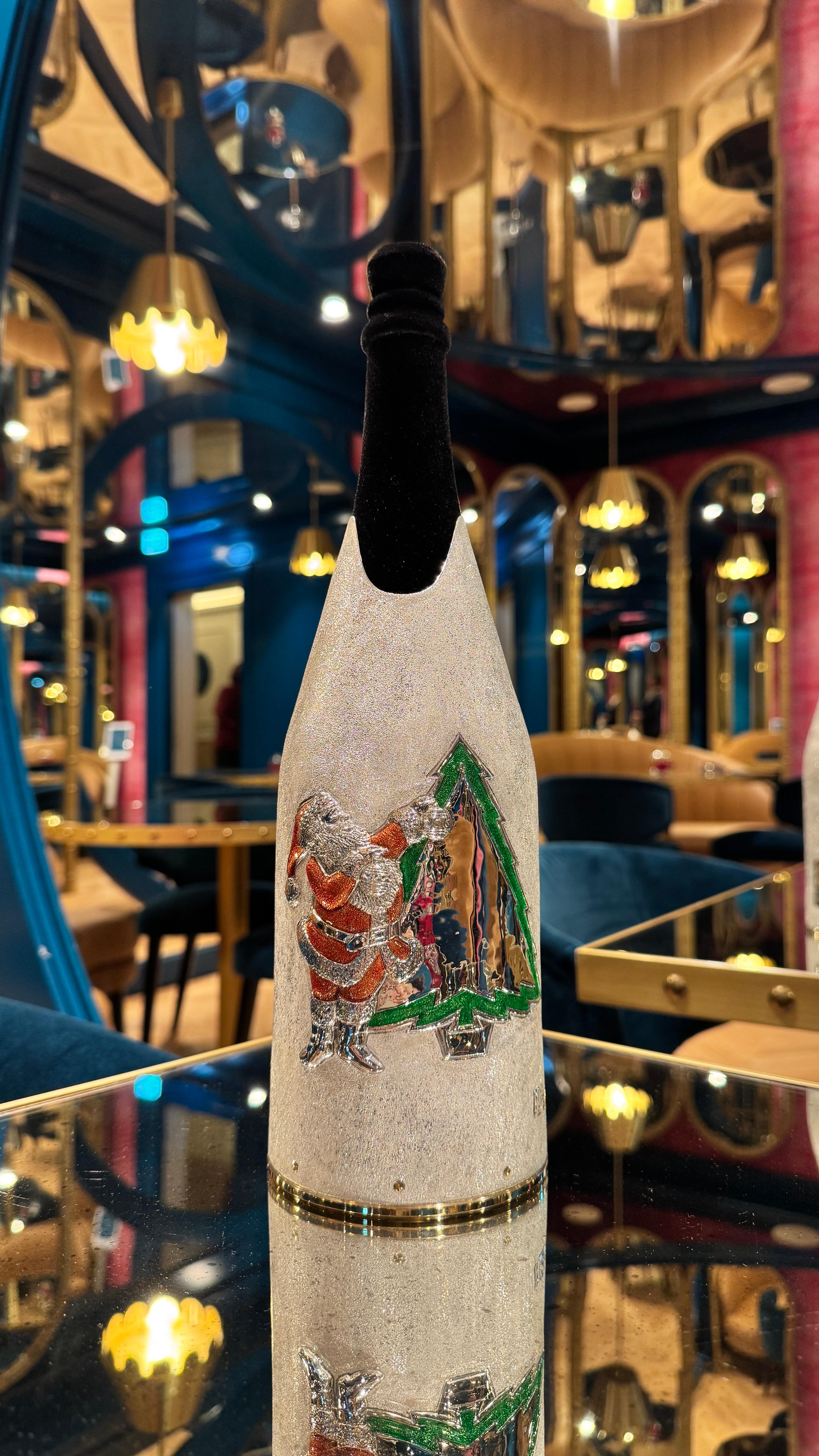 Champagne Bottle Cover, Merry Christmas, Luxury Christmas Gift, Hand Made, Italy For Sale 1
