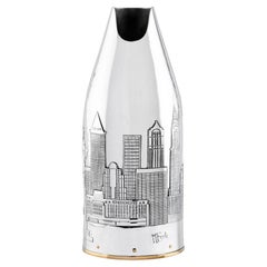 Champagne Bottle Cover, New York New York, Luxory Personalized Gift, Silver