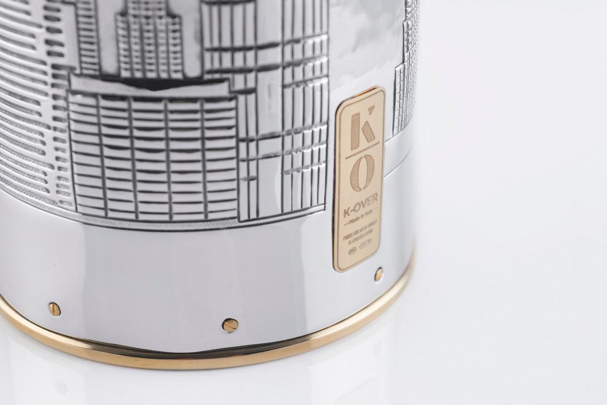 Champagne Bottle Cover, New York New York, Solid Siver, Luxury Gift, 2024, Italy For Sale 3