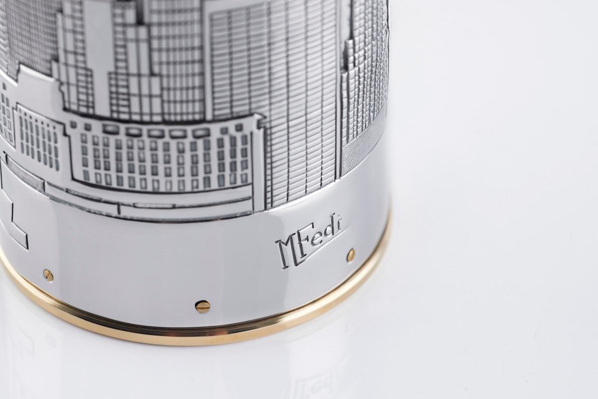 Champagne Bottle Cover, New York New York, Solid Siver, Luxury Gift, 2024, Italy For Sale 4
