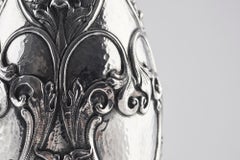 Funda para botella de champán, Renacimiento, Regalo de lujo, Plata pura, Hecho a mano