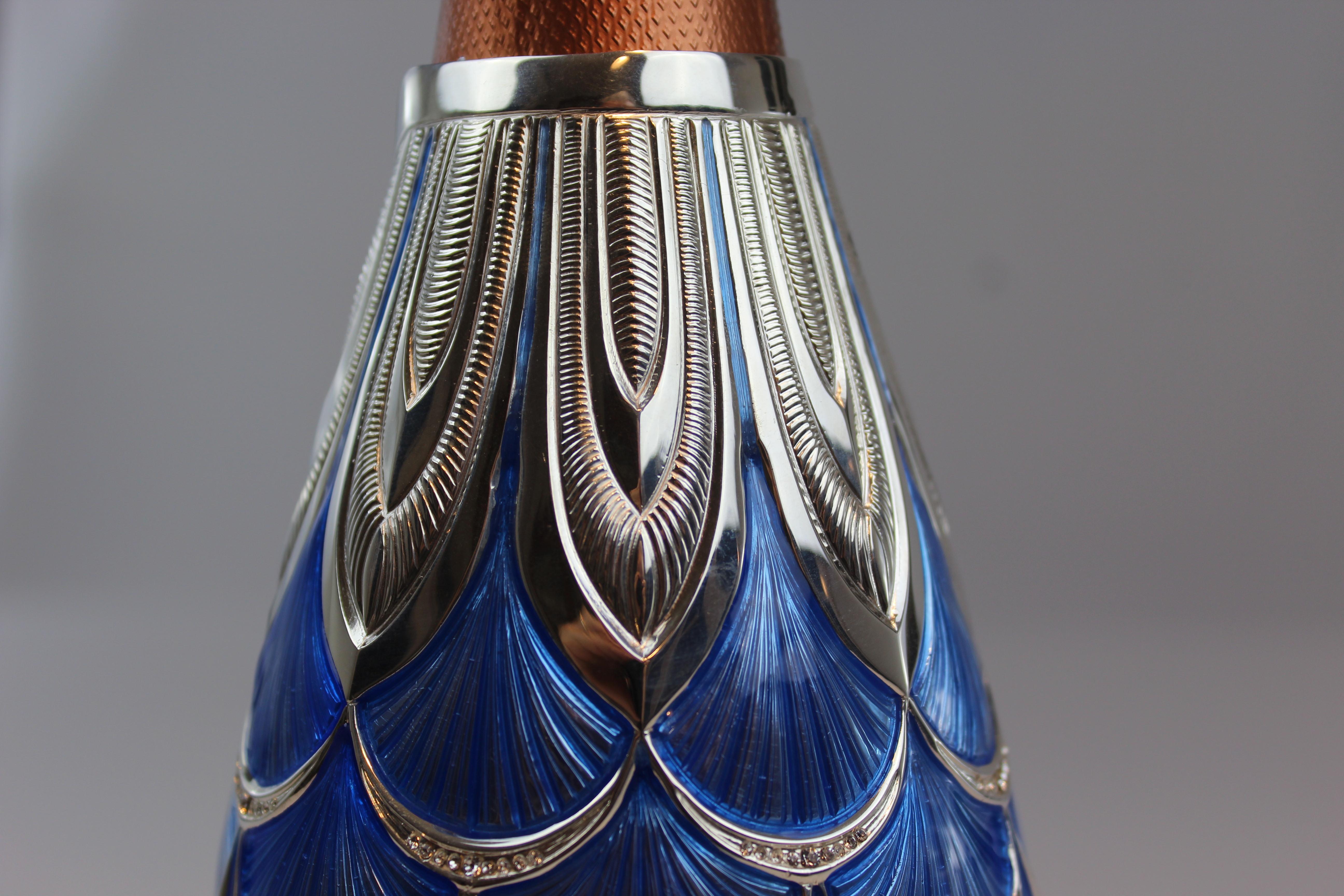 da uomo o donna Champagne Bottle Cover, Solid pure silver, New Sapphire, Luxury Gift 2025, Italy in vendita