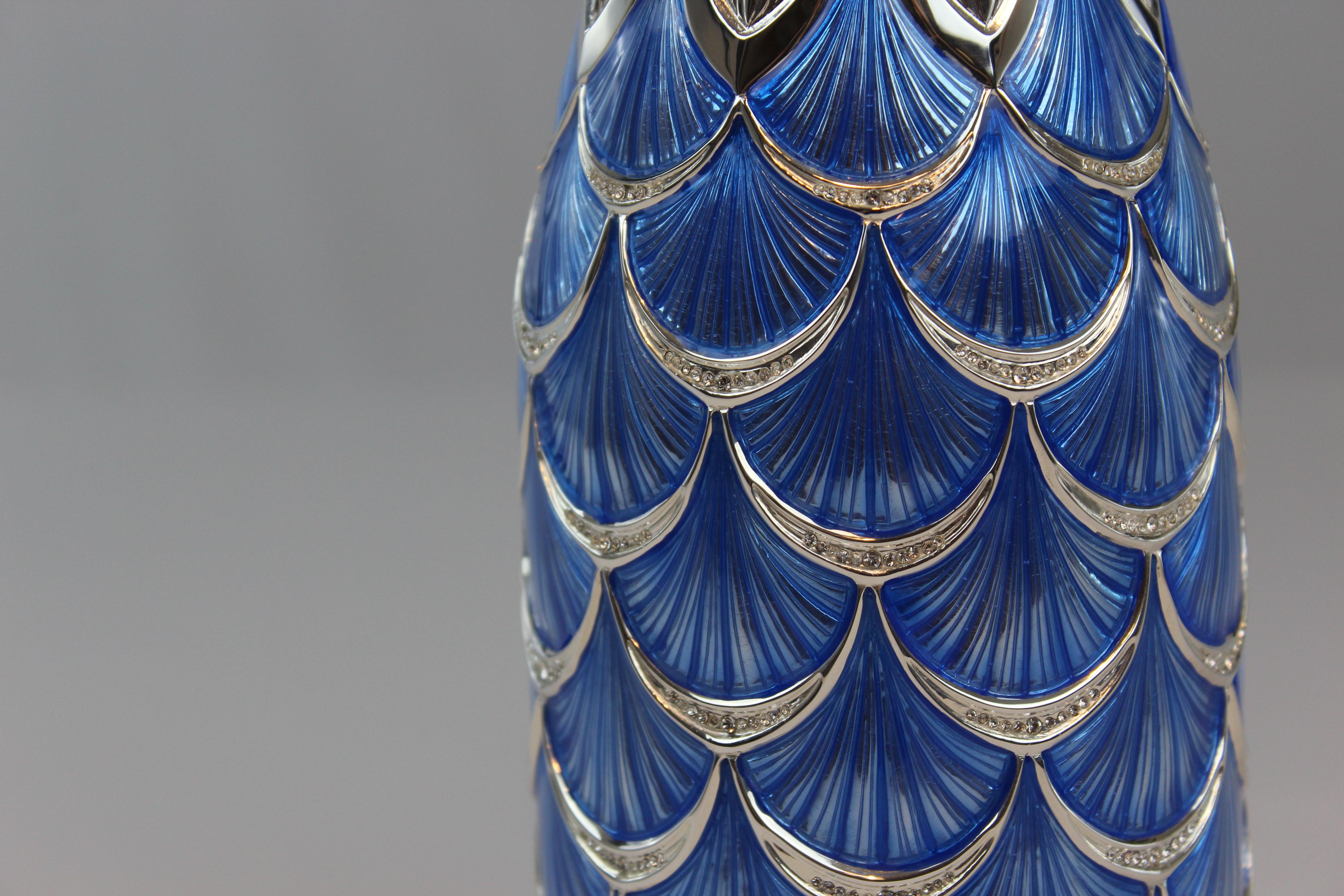 Champagne Bottle Cover, Solid pure silver, New Sapphire, Luxury Gift 2025, Italy in vendita 1