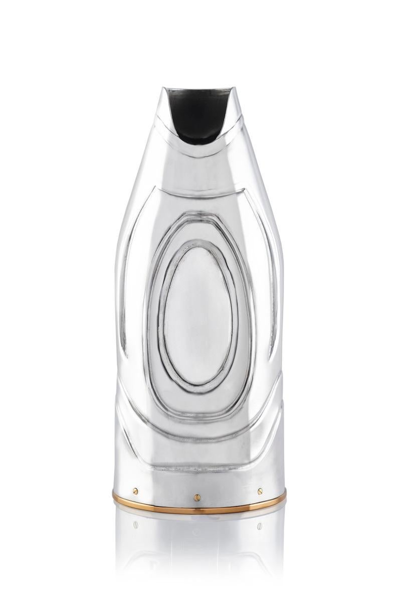 Champagne Bottle Cover, Spazio, Luxury Gift, Hand Made in Italy, Silver, 2024 For Sale 5