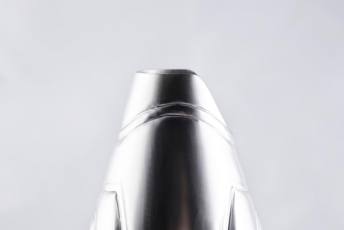 Women's or Men's Champagne Bottle Cover, Spazio, Luxury Gift, Hand Made in Italy, Silver, 2024 For Sale