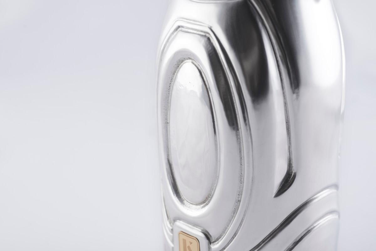 Champagne Bottle Cover, Spazio, Luxury Gift, Hand Made in Italy, Silver, 2024 For Sale 3